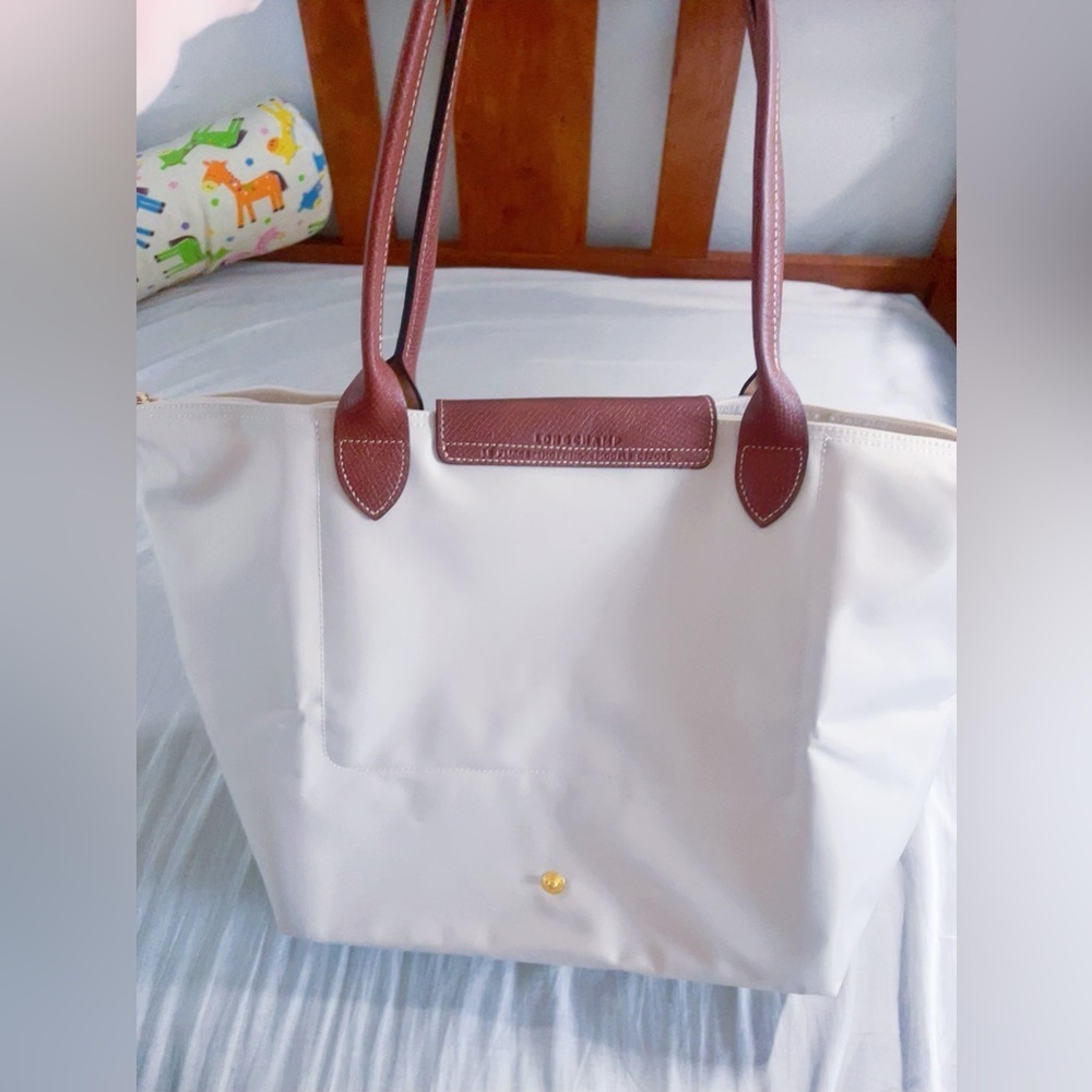 Longchamp Le Pliage large tote bag paper white color - Picture 13 of 13